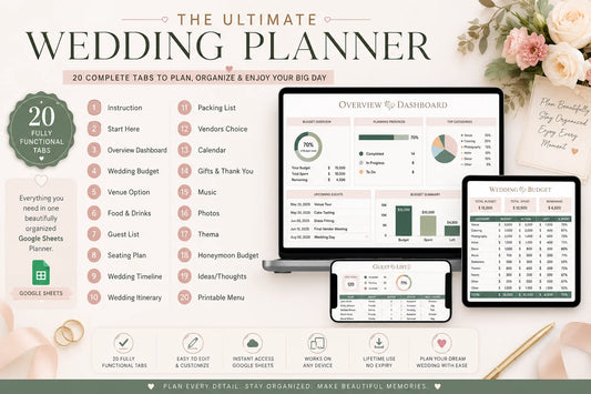 The Wedding Planner | Budget,Guest List,Seating Chart,Vendors & More...