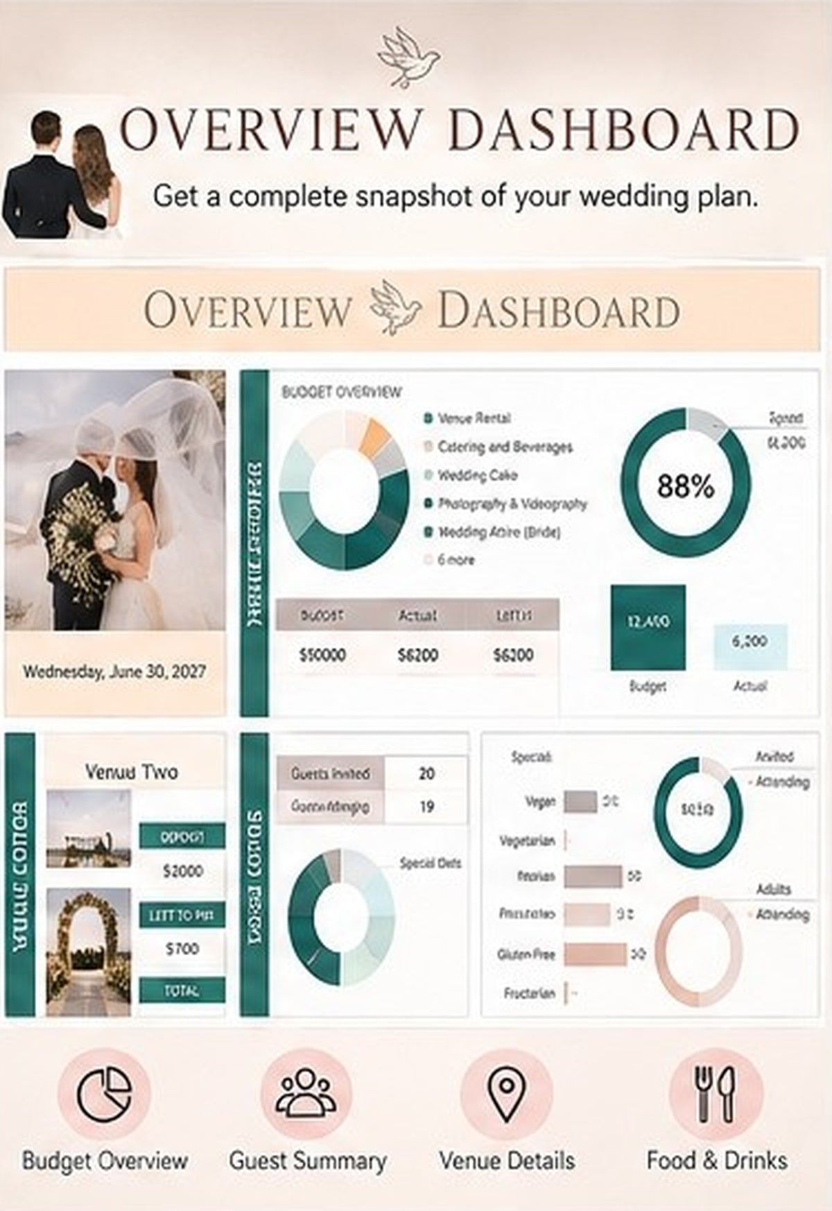 Ultimate Wedding Planner | Budget,Guest List,Seating Chart,Vendors & More-(v2.5 Latest)