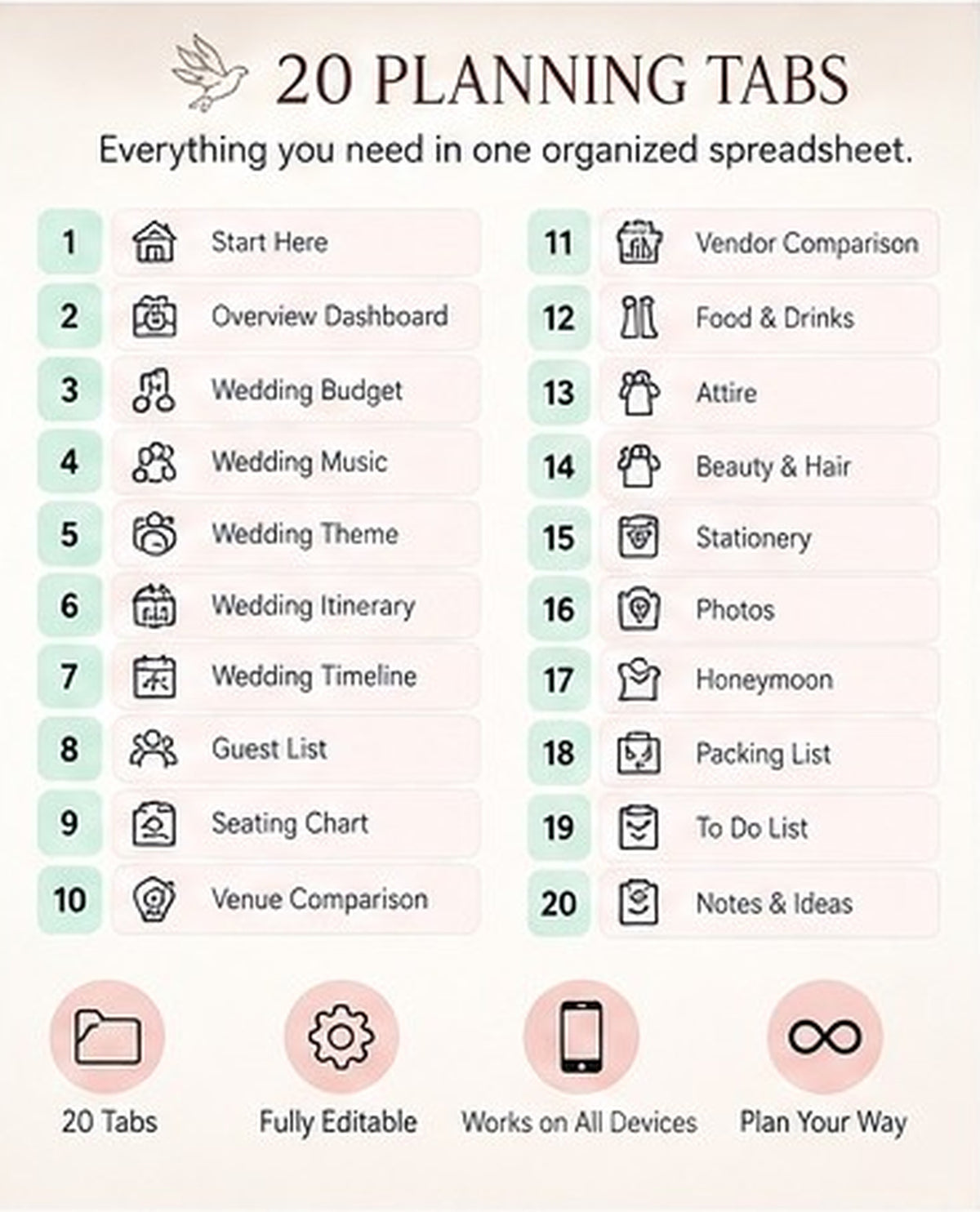 Ultimate Wedding Planner | Budget,Guest List,Seating Chart,Vendors & More-(v2.5 Latest)