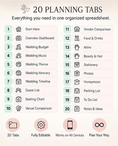 Ultimate Wedding Planner | Budget,Guest List,Seating Chart,Vendors & More-(v2.5 Latest)