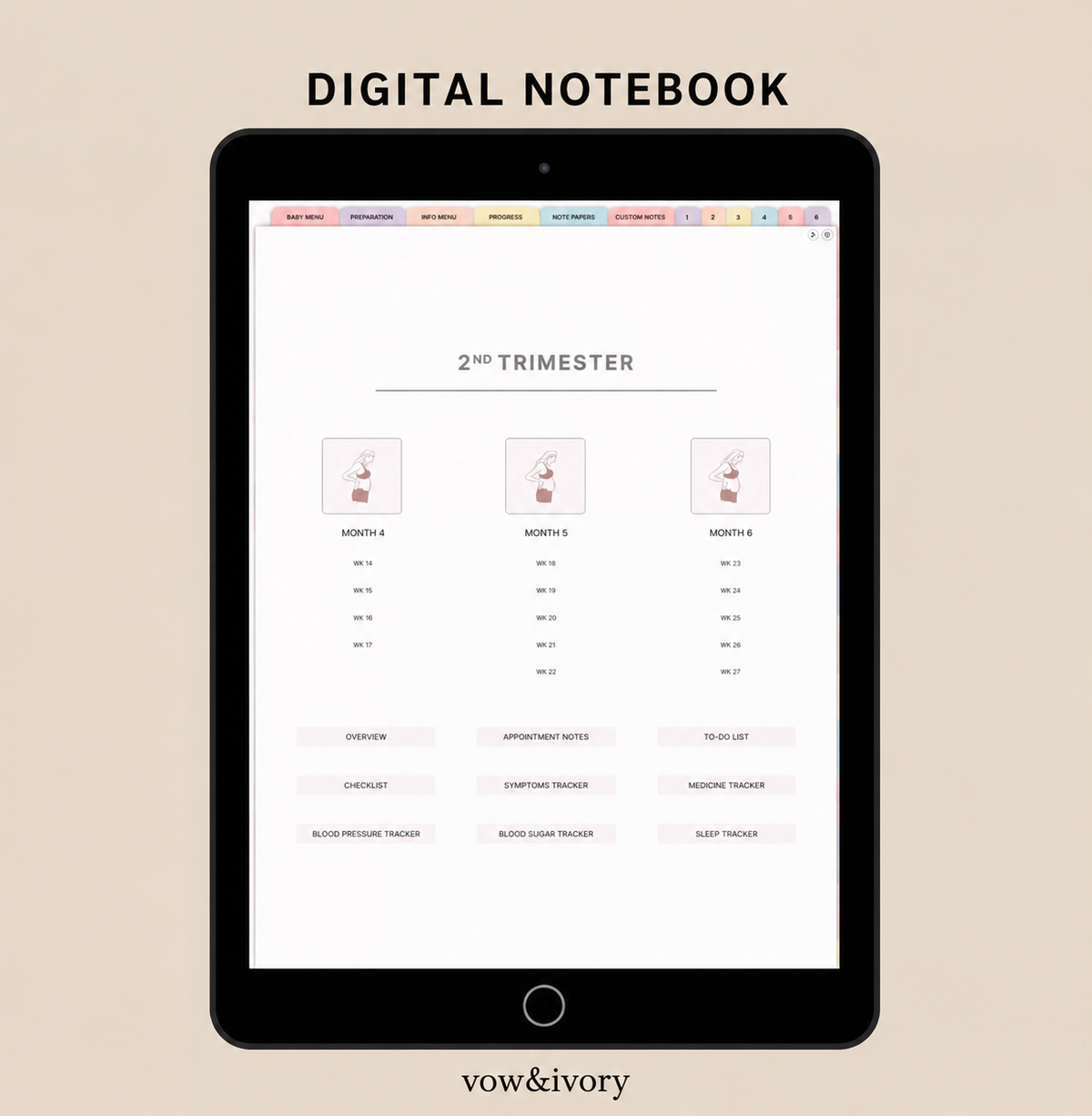 Pregnancy Planner Ultimate | 500+Pages Interactive Bundle+GoodNotes Sticker Suite.