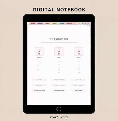 Pregnancy Planner Ultimate | 500+Pages Interactive Bundle+GoodNotes Sticker Suite.
