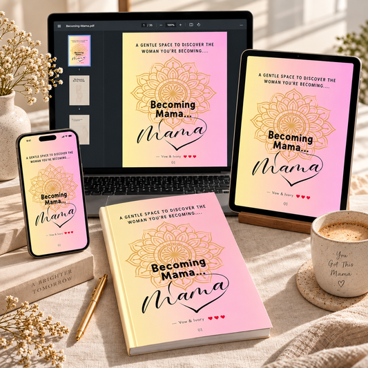 Becoming Mama: Pregnancy Journal | 35-Pages Printable Canva Template  Memory Book PDF