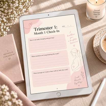Becoming Mama: Pregnancy Journal | 35-Pages Printable Canva Template  Memory Book PDF